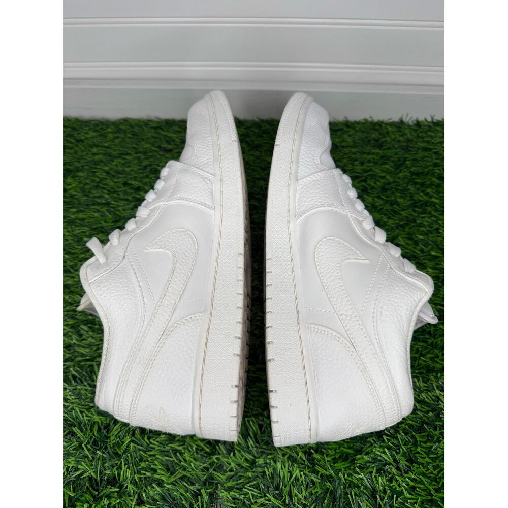 Air Jordan 1 Low Triple White Tumbled Leather Men’s 11.5 553558-130 White - Picture 5 of 6